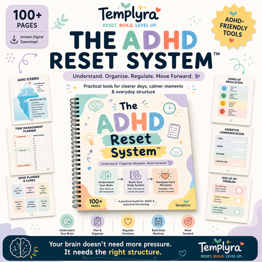 The ADHD Reset System™ — 100+ Page ADHD & Executive Function Toolkit