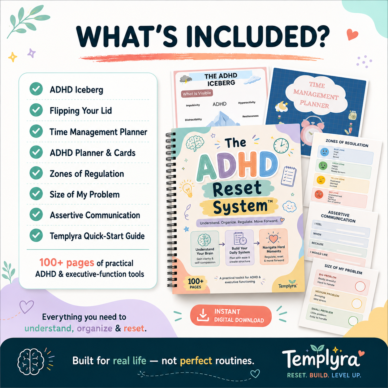 The ADHD Reset System™ — 100+ Page ADHD & Executive Function Toolkit